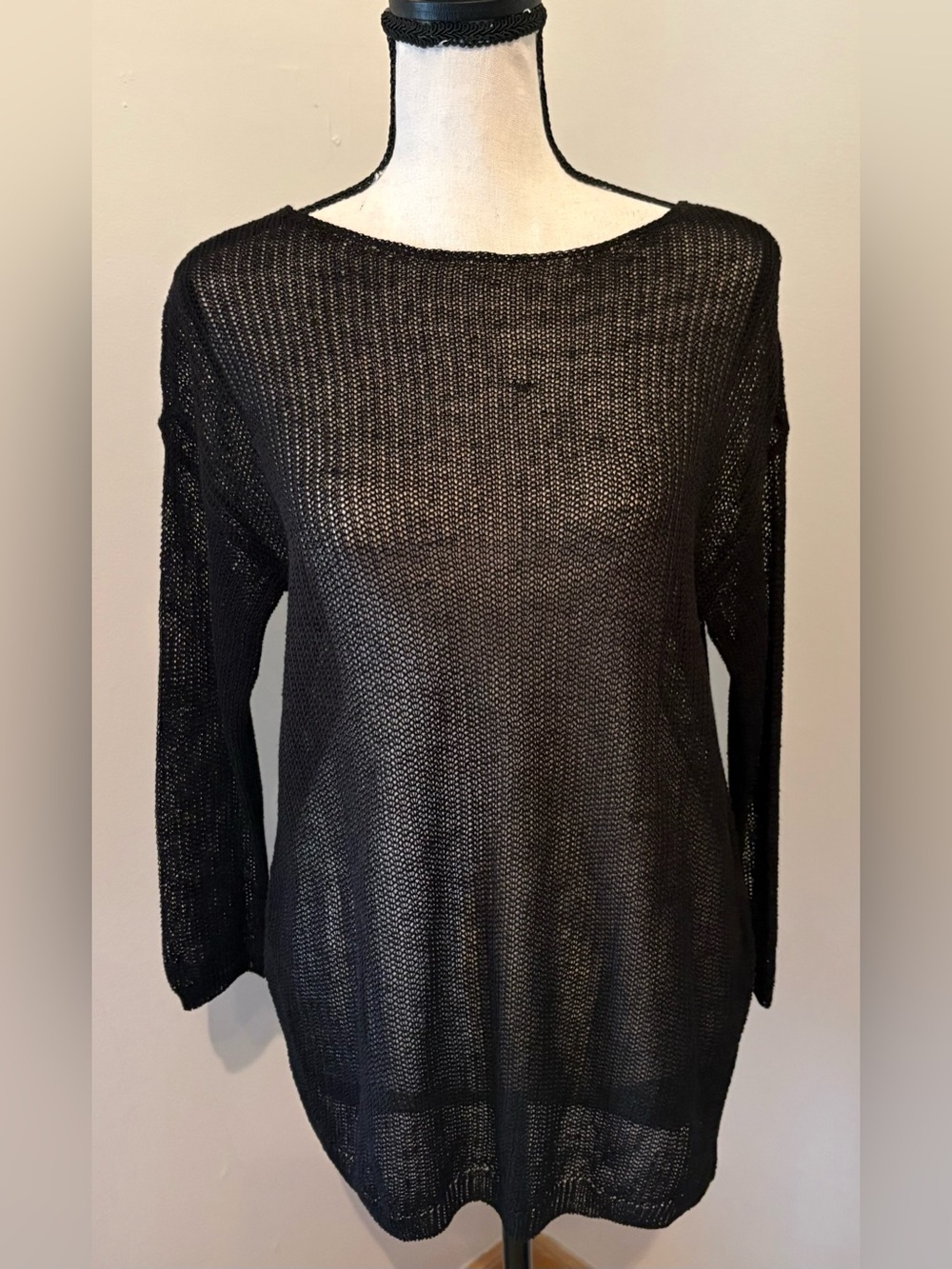 J. Jill Lightweight Black Open-Weave Women’s Sweater Size XS